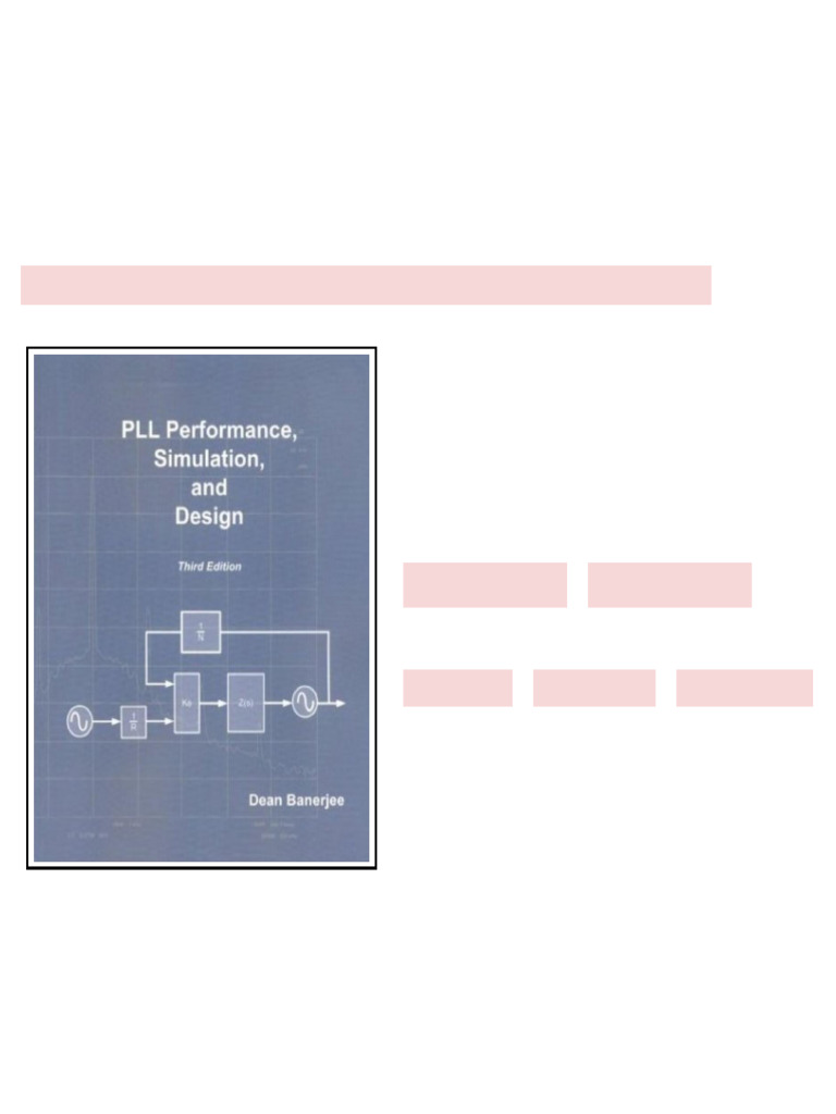 Pll Performance Simulation and Design 3rd edition latest pdf 2025 | PDF