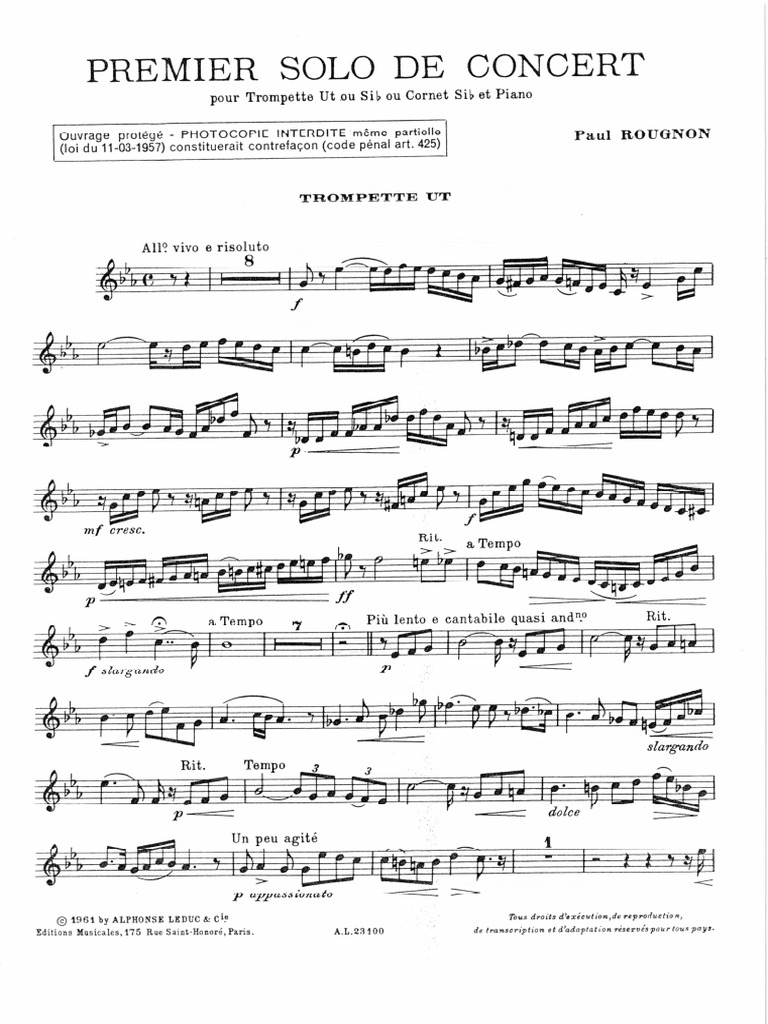 Premier Solo de Concert - Rougnon | PDF