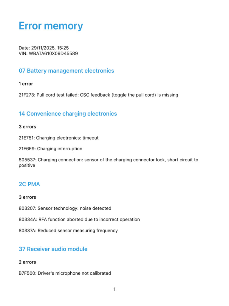 Error Memory-29-11-2025 | PDF | Electronics | Power Supply