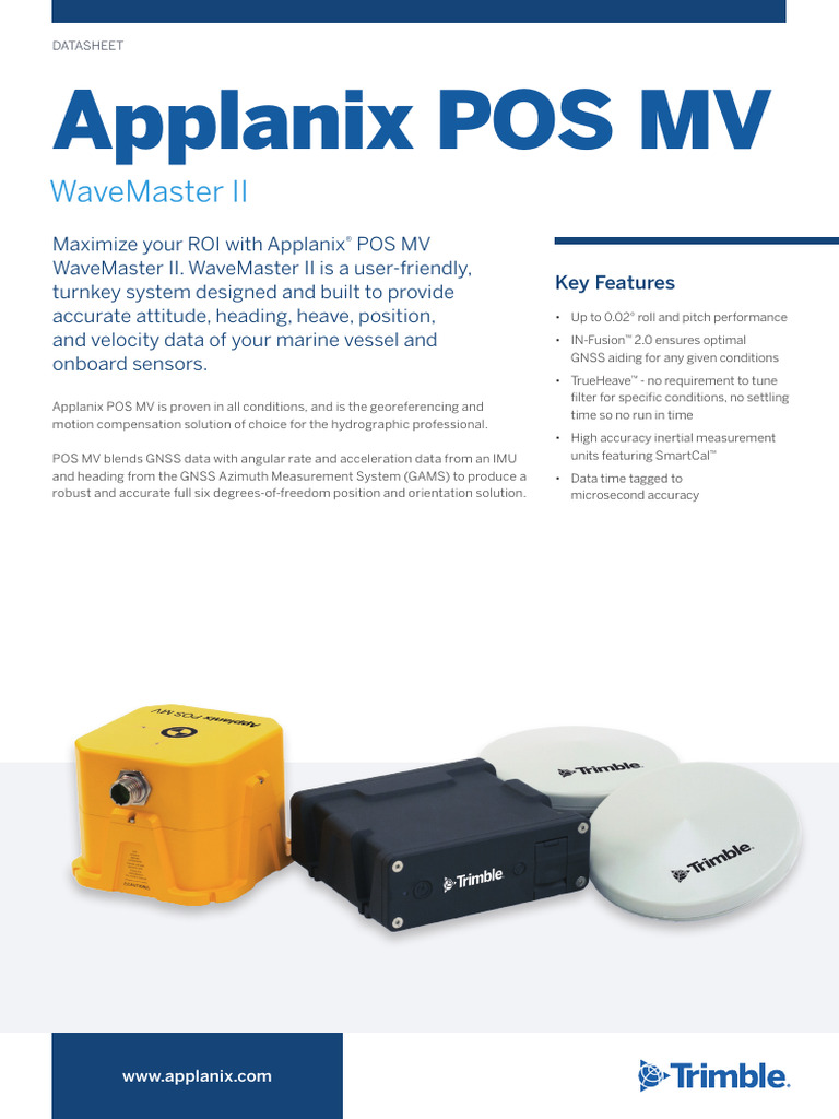 Applanix POS MV WaveMaster II Overview | PDF | Navigation