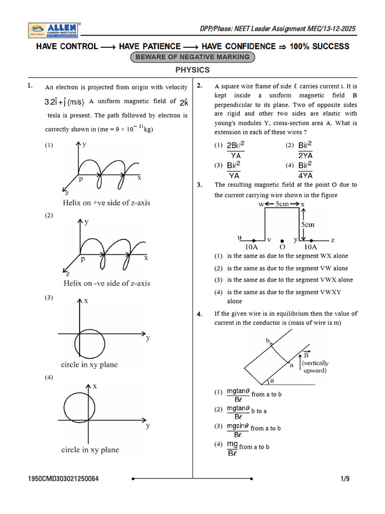 Magnetic Field Calculations and Concepts | PDF | Magnetic Field | Velocity
