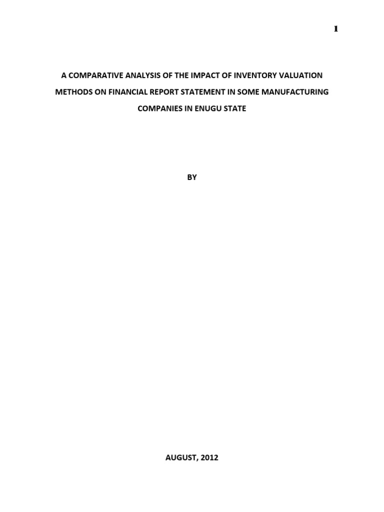 A Comparative Analysis of the Impact of Inventory Valuation Methods on ...