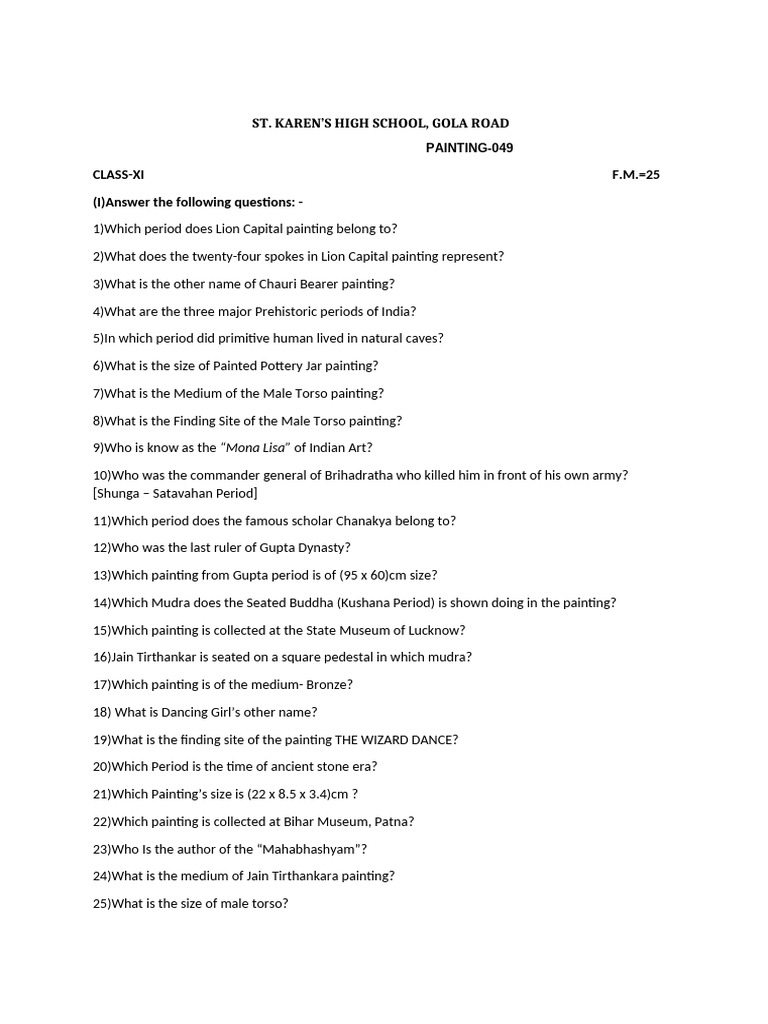 Painting Questions[1][1] | PDF