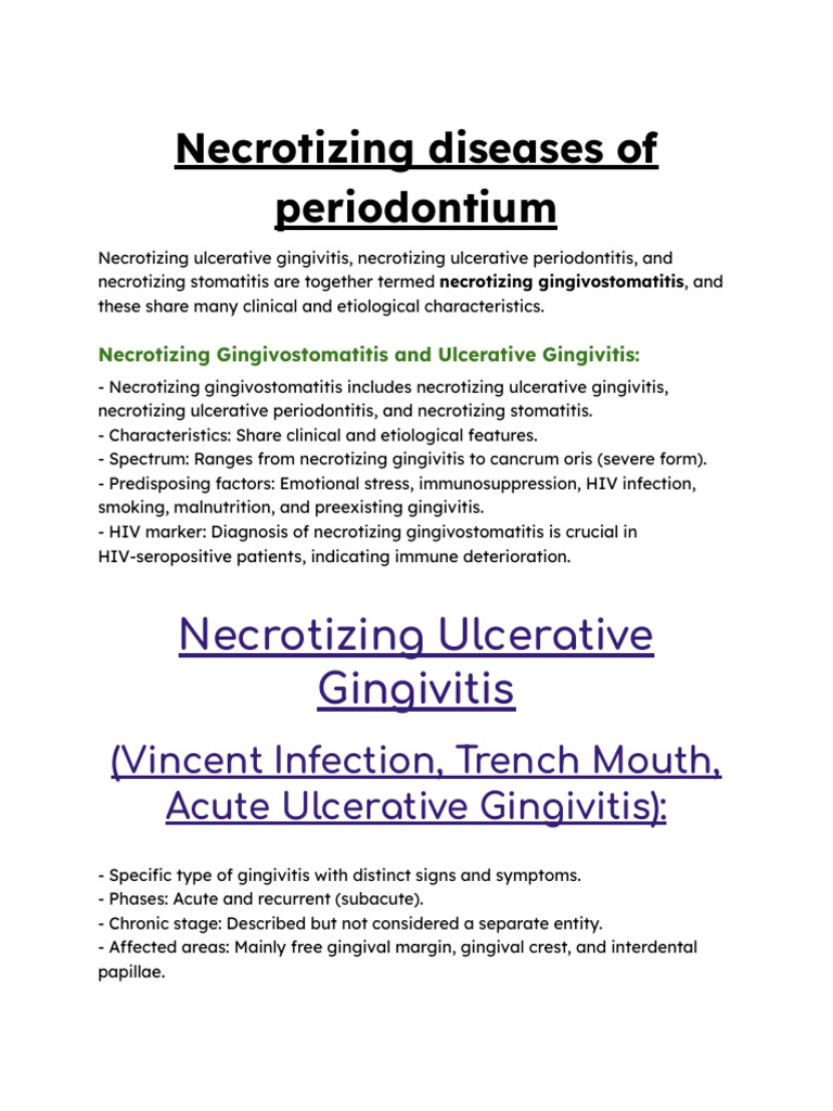Periodontal Diseases Part 5 Necrotizing Diseases of Periodontium | PDF ...