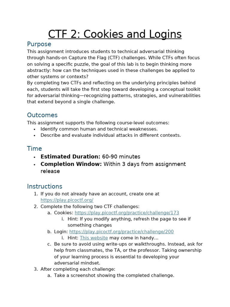 CTF Lab: Cookies & Login Challenges | PDF | Http Cookie | Password