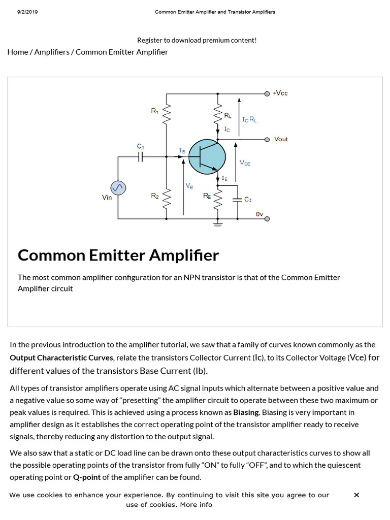 Common Emitter Amplifier and Transistor Amplifiers | PDF | Bipolar ...