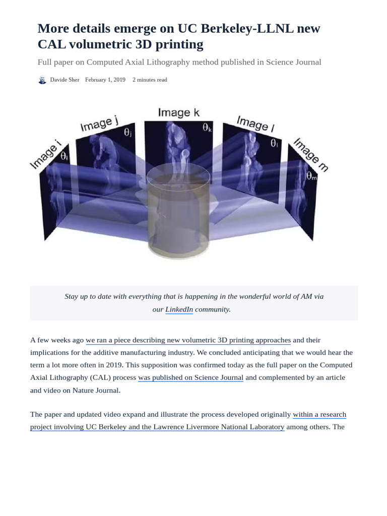More details emerge on UC Berkeley-LLNL new CAL volumetric 3D printing ...