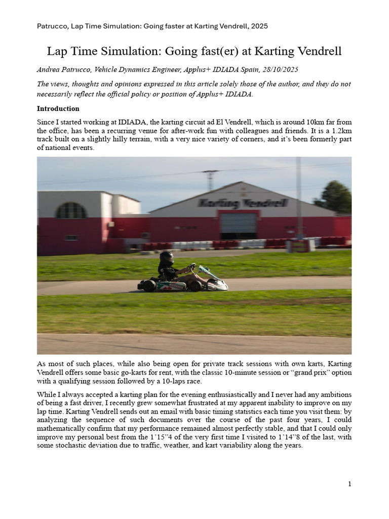 Lap Time Simulation_ Going Faster at Karting Vendrell | PDF | Genetic ...
