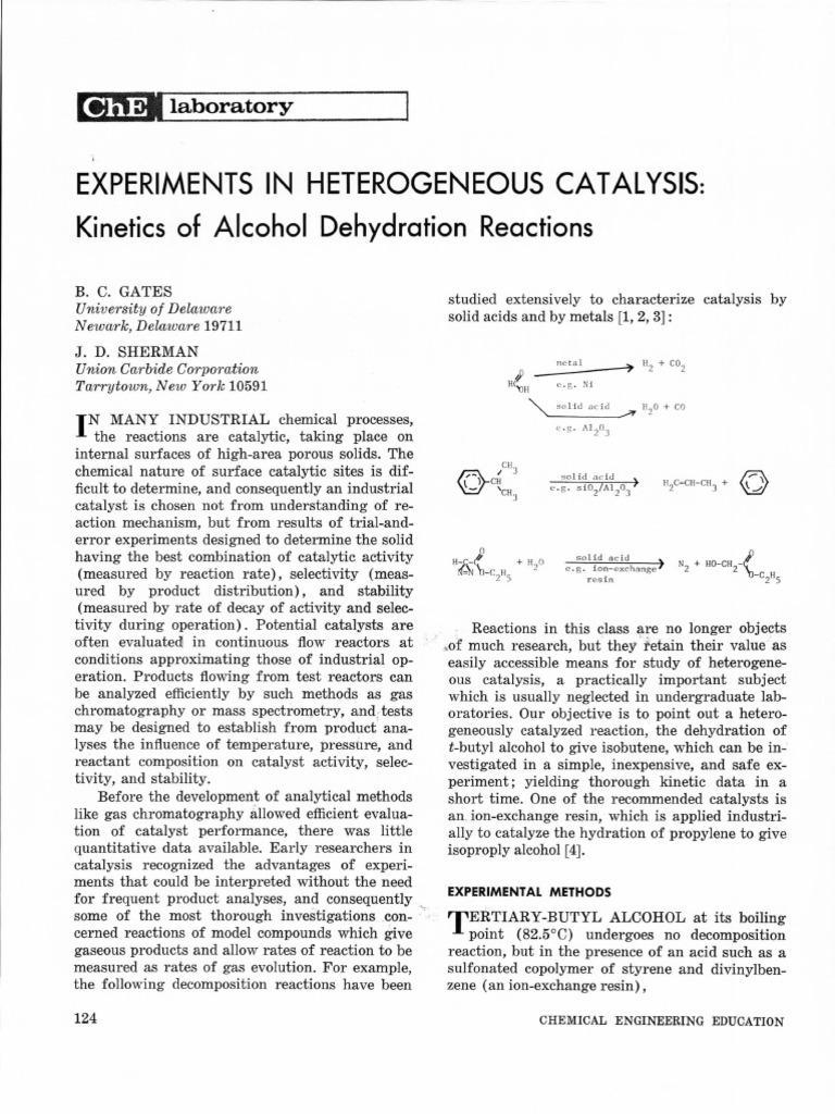Experiments in Heterogeneous Catalysis | PDF | Catalysis | Chemical ...