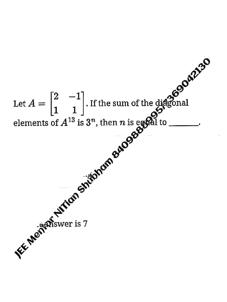 Matrix Determinants 100% Confirm Question by NITian Shubham | PDF