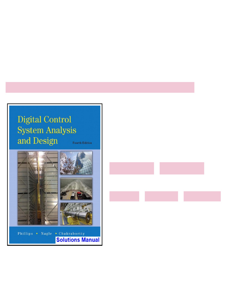 Digital Control System Analysis and Design 4th Edition Phillips ...