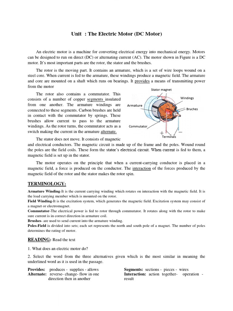 Understanding DC Motors and Components | PDF | Electric Motor ...