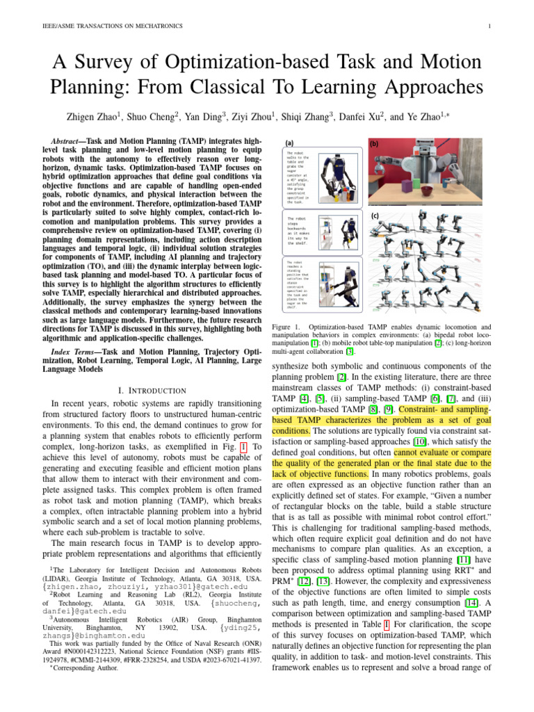 Optimization in Task and Motion Planning | PDF | Mathematical ...