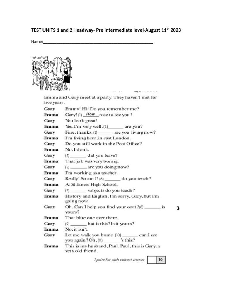 Test Units 1 and 2 Headway | PDF
