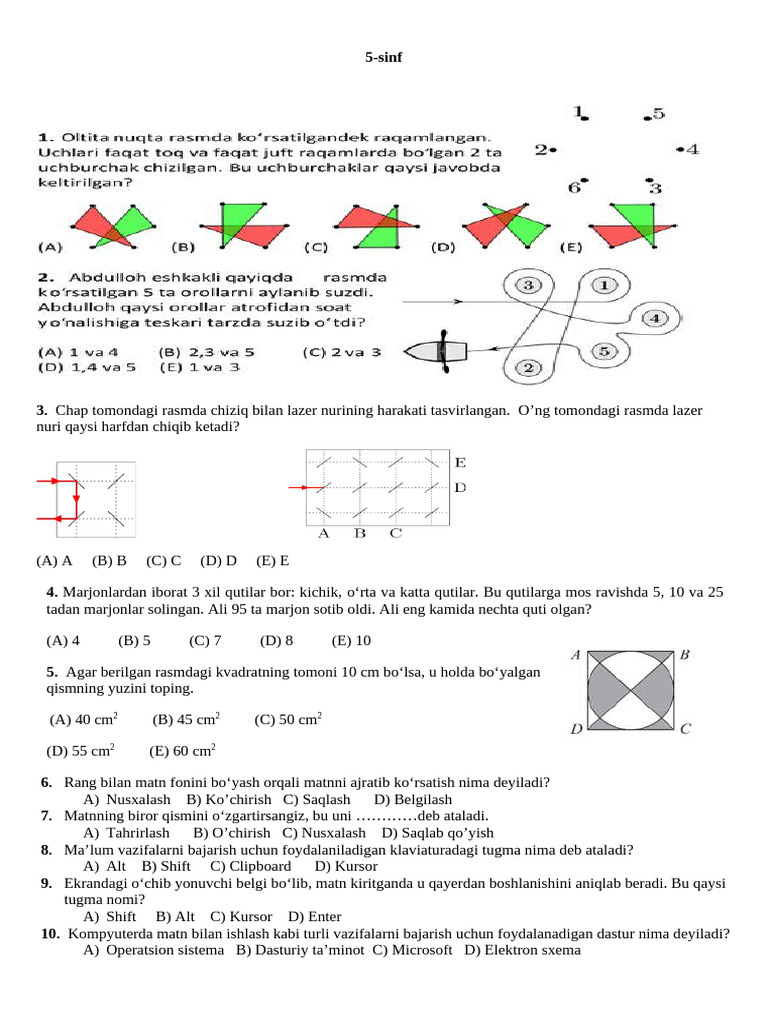 5 8 Sinf Olimpiada1 | PDF