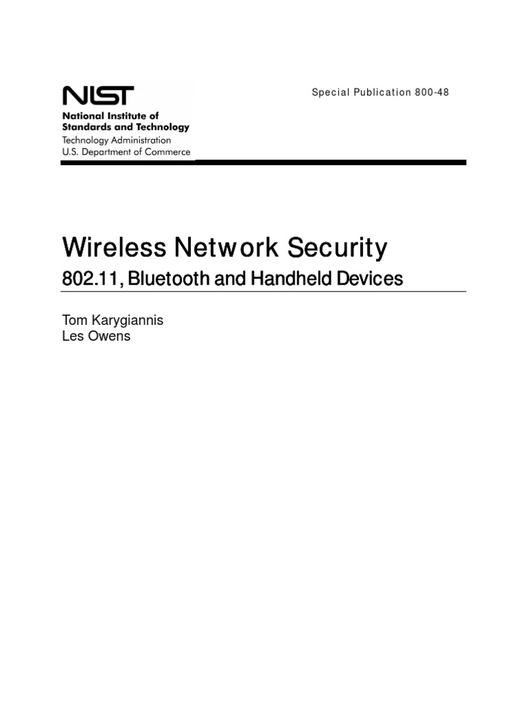 Nist SP 800-48 | PDF | Wireless Lan | Computer Network