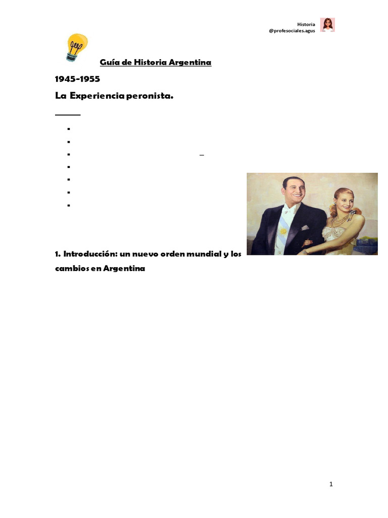 Historia de la Experiencia Peronista 1945-1955 | PDF | Argentina