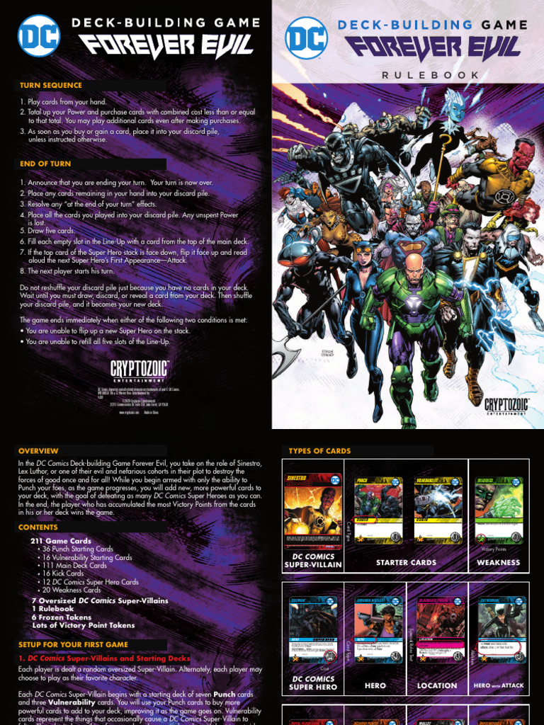 DC Comics Deck-Building Game Rules | PDF | Superheroes | Dc Comics