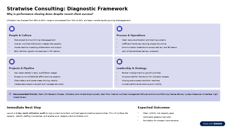 Stratwise Consulting Diagnostic Framework | PDF | Business | Economies