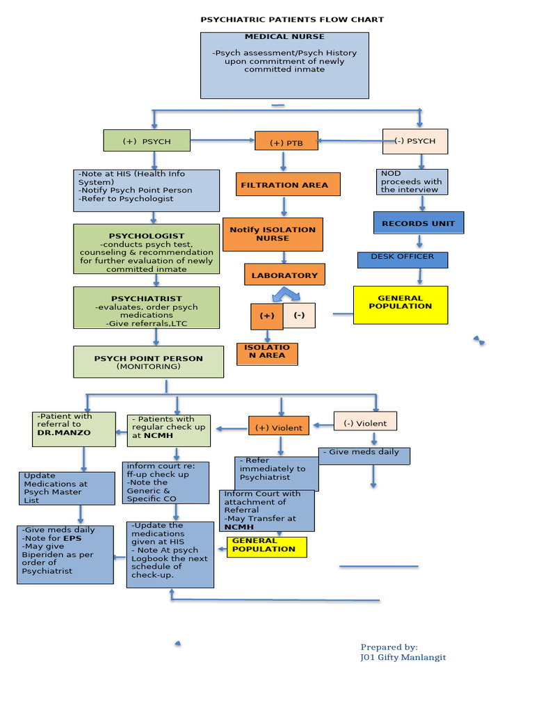 Psychiatric Patient Flow Chart Guide | PDF | Psychotherapy | Health Care