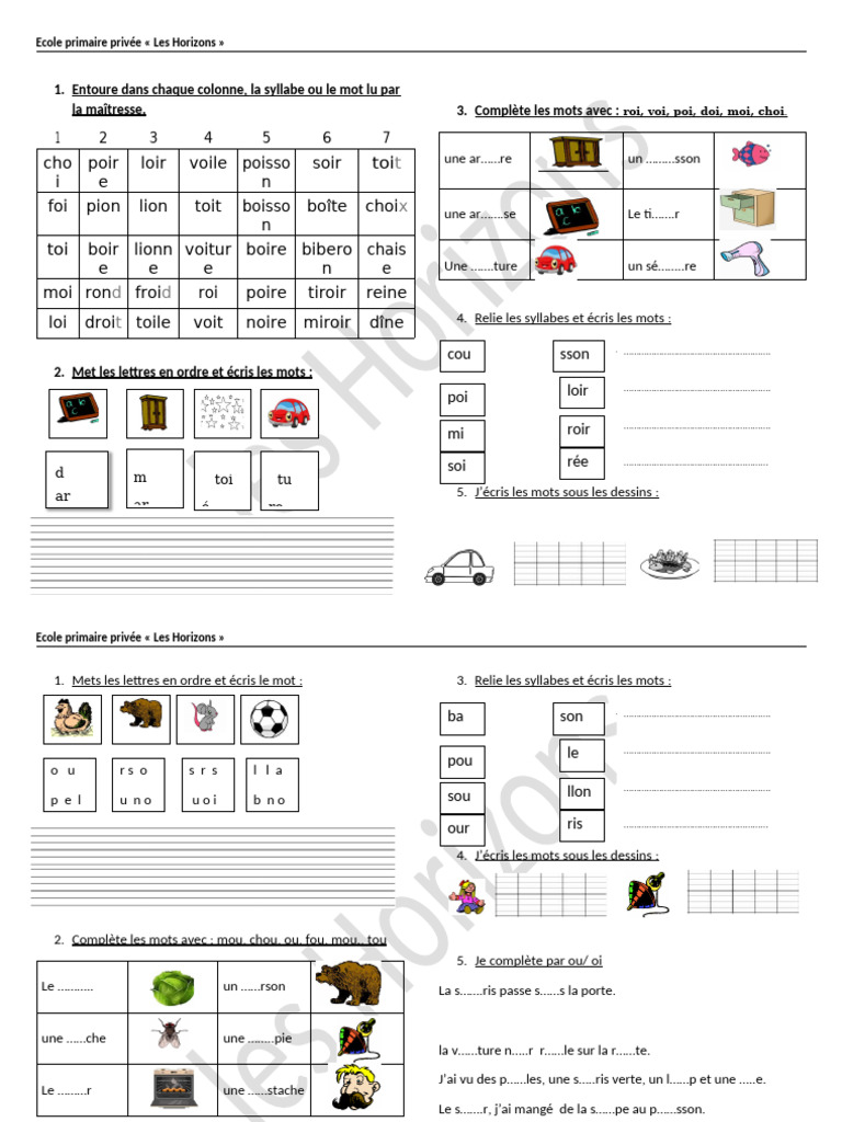 Activités de lecture et écriture CP | PDF