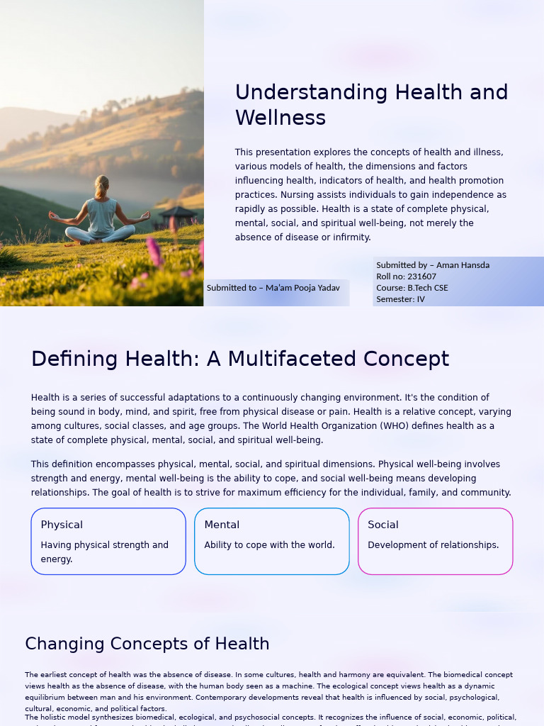 Understanding Health and Wellness | PDF | Well Being | Behavior