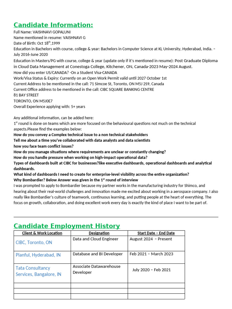 Vaishnavi Gopaluni: Data Scientist Profile | PDF | Microsoft Sql Server ...