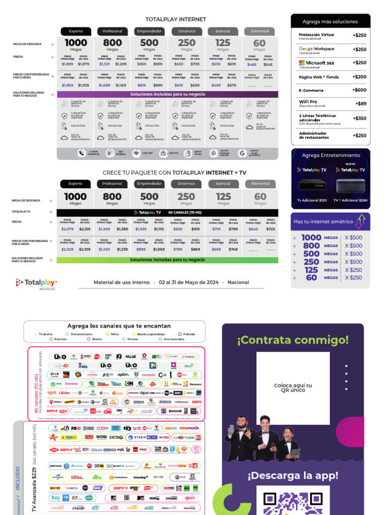 Precios y Paquetes de Totalplay para Negocios | PDF | Informática ...
