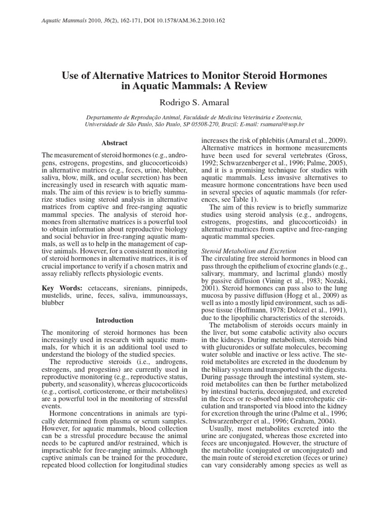 Monitoring Steroid Hormones in Aquatic Mammals | PDF | Assay