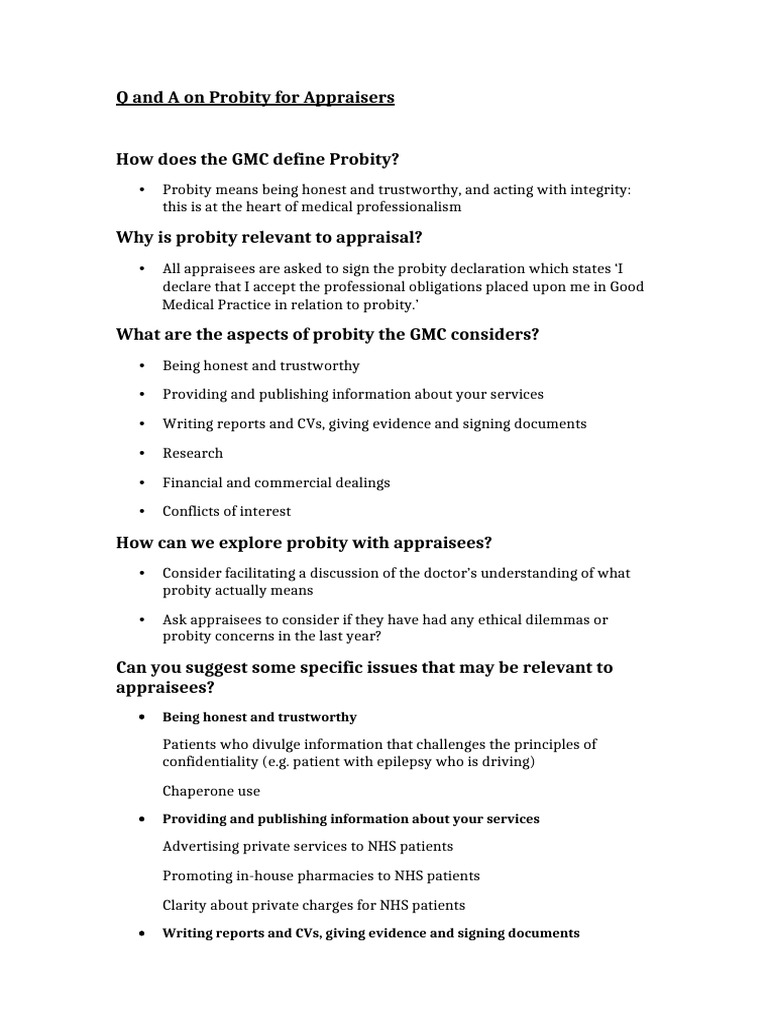 Understanding Probity for Appraisers | PDF | Informed Consent | Knowledge