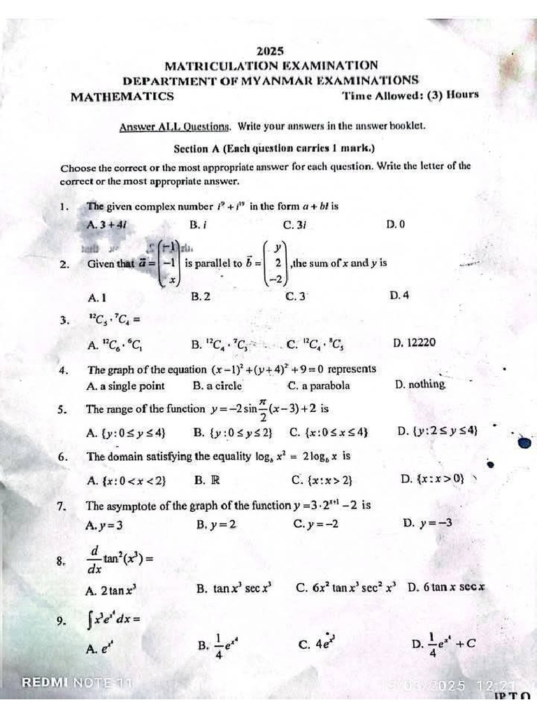 2025 Math 9+3 Sets | PDF