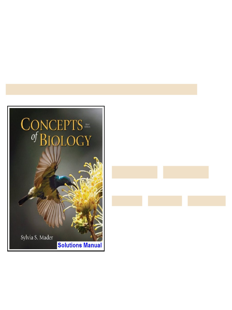 Concepts of Biology 3rd Edition Mader Solutions Manual Full Chapters ...