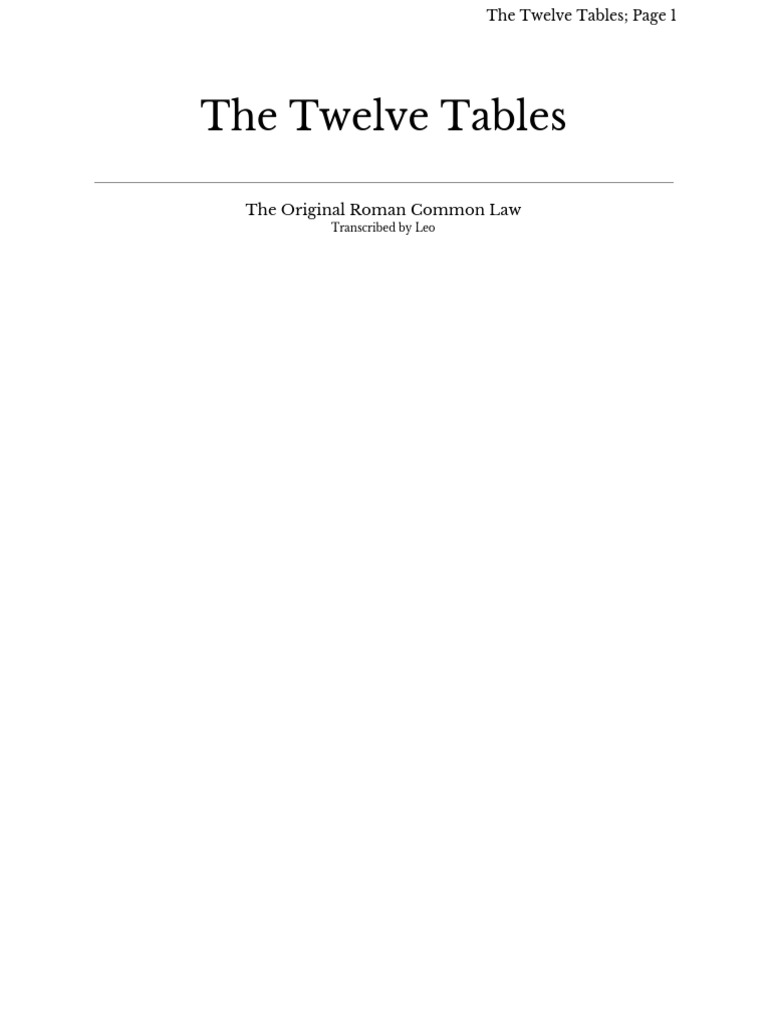 Overview of the Twelve Tables of Rome | PDF | Theft