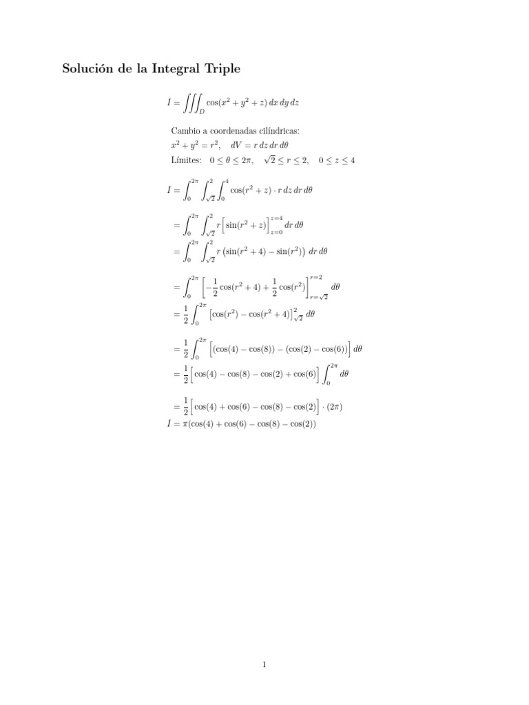 Triple Integral Solutions and Volume Calculations | PDF