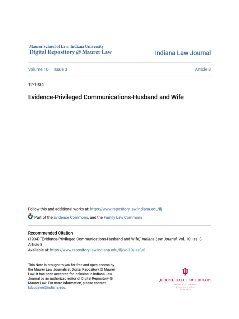 Privileged Communications in Marriage | PDF | Witness | Evidence (Law)