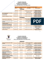 Cronograma Semana de La Fraternidad 2012