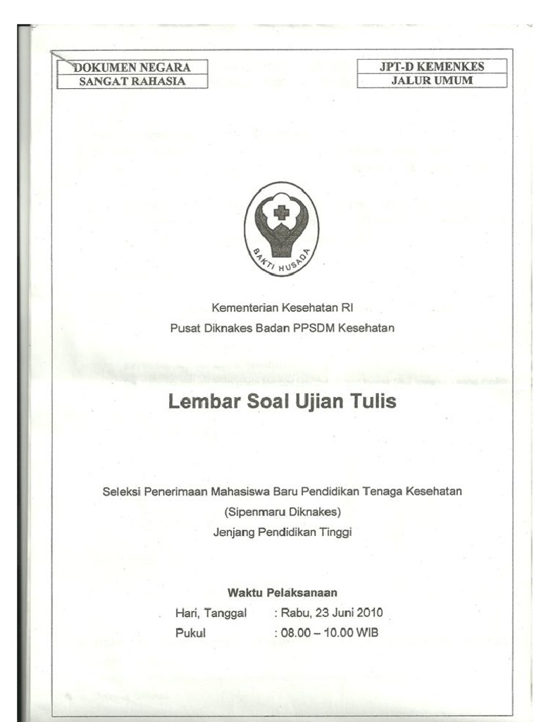 Soal Sipenmaru Poltekkes Tahun 2021 Pdf Belajar Buku