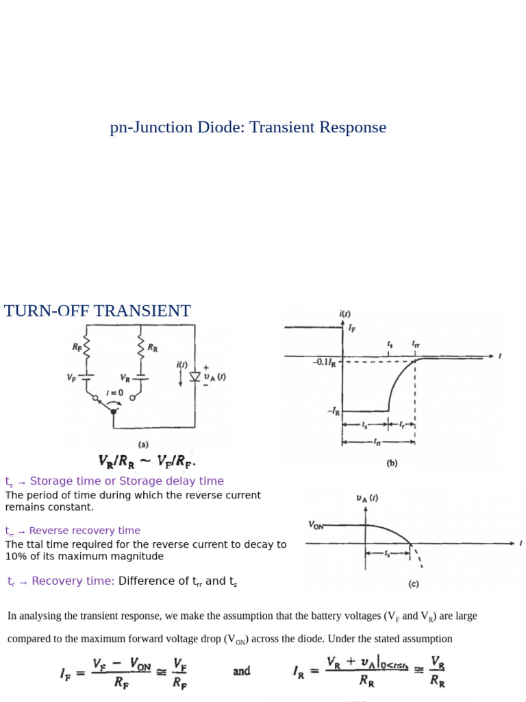 P-n Junction Transient and Ac Response | PDF
