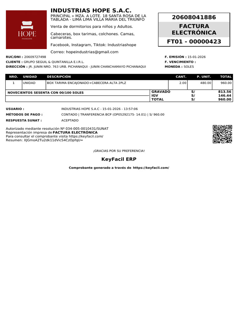 20608041886-01-Ft01-423 Grupo Seguil & Quintanilla e.i.r.l. | PDF