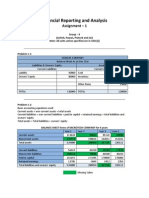 Financial Reporting and Analysis: Assignment - 1