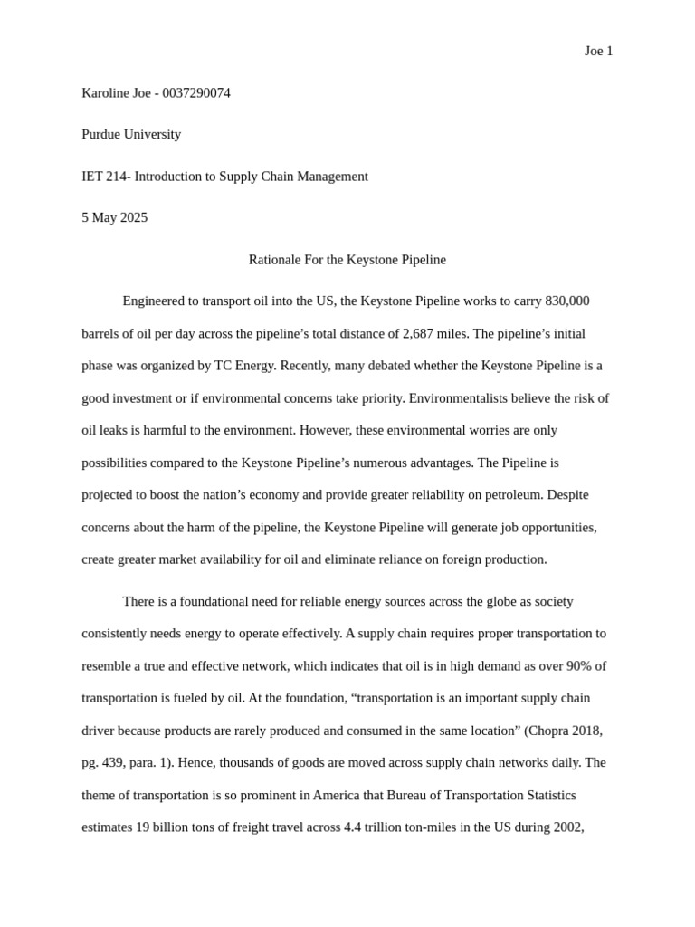 Keystone Paper Final Draft | PDF | Keystone Pipeline | Petroleum