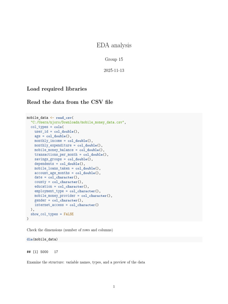 Mobile Money Data EDA Analysis | PDF