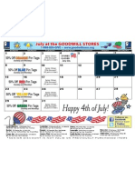 Goodwill's July Retail Calendar