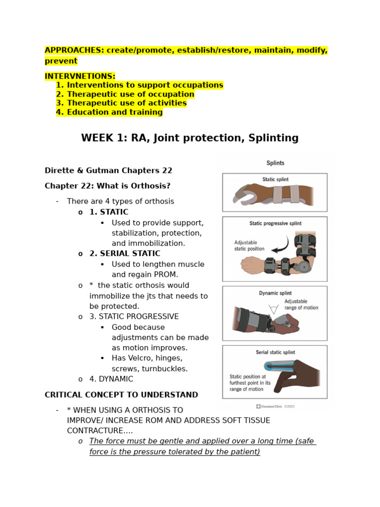Orthotic Interventions for RA & Hand Impairments | PDF | Elbow | Amputation