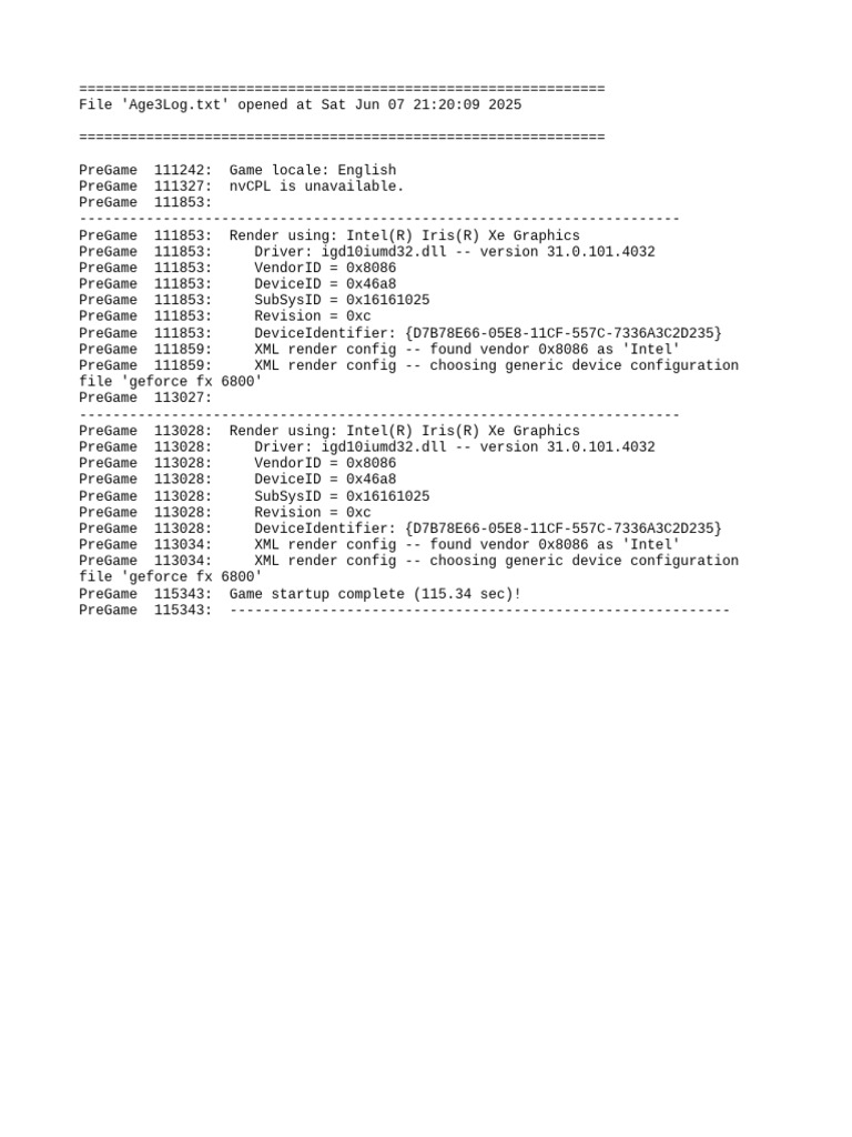 Intel Iris Xe Graphics Log Analysis | PDF