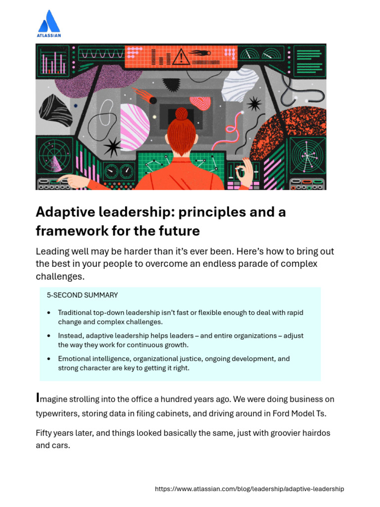 Adaptive Leadership Principles and a Framework for the Future | PDF ...