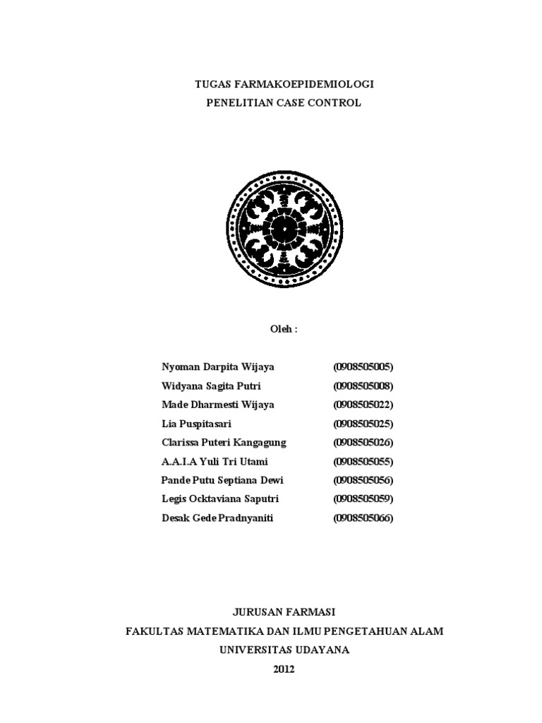 Metode Penelitian Case-Control dalam Farmakoepidemiologi | PDF ...