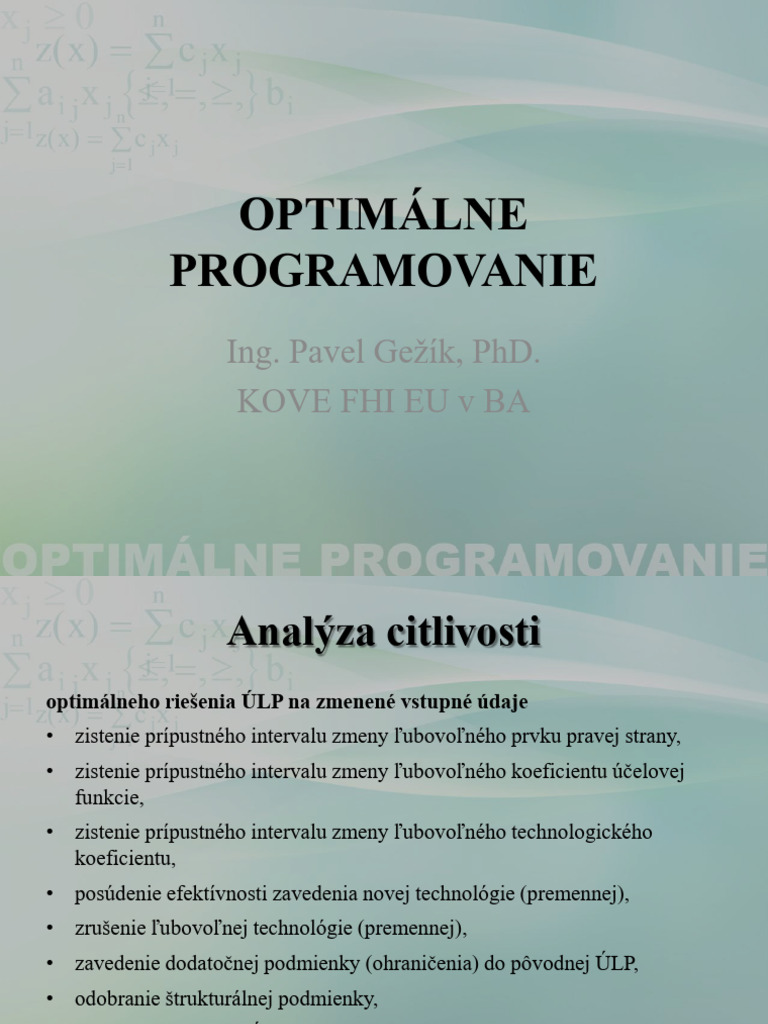 Optimálne: Programovanie | PDF