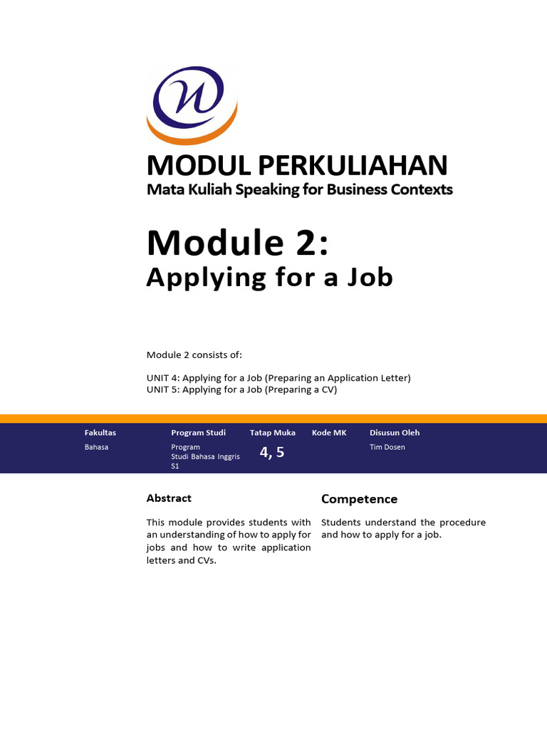 Module 2 - Speaking for Business Context - Unit 4 _ 5 | PDF | Résumé