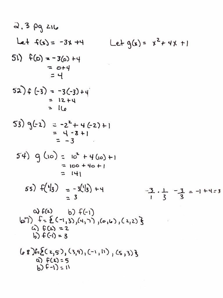 Function Evaluations and Equations | PDF